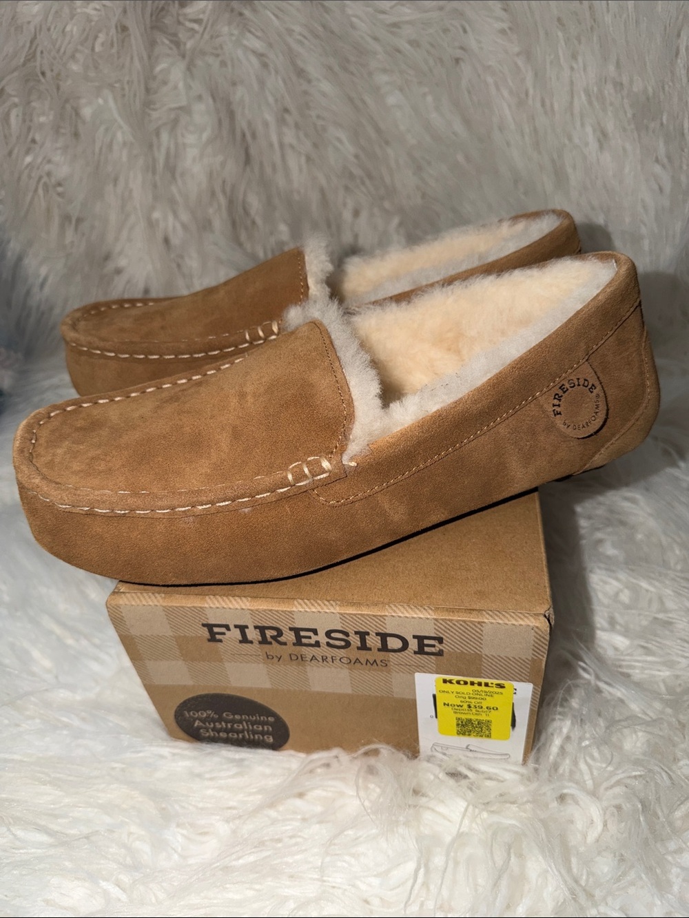 NIB Women’s 11 Dearforms Chestnut Brown Suede Fireside Moccasins